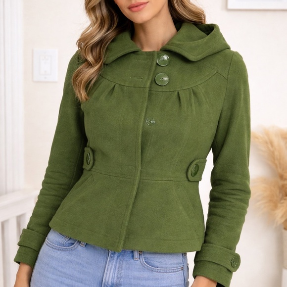 Tulle Jackets & Blazers - Tulle Olive Utility Jacket with Button Accents